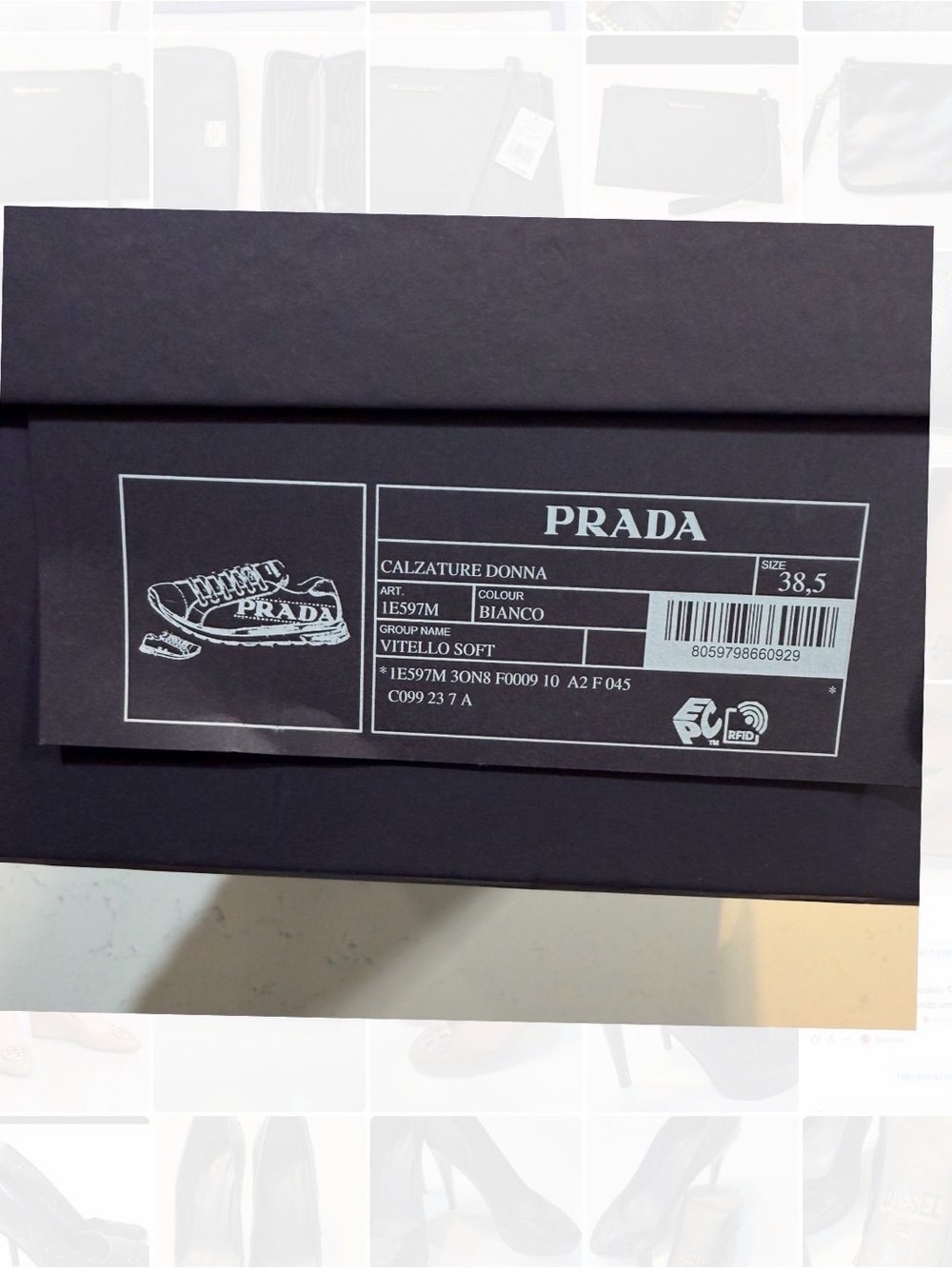 Prada America's Cup Leather and Fabric Sneakers White & Black EU 38.5 - Picture 11 of 11